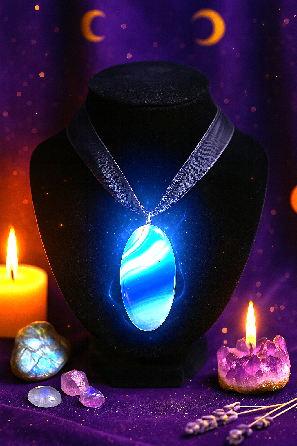 Siren Stone ~ Agate Pendant Necklace